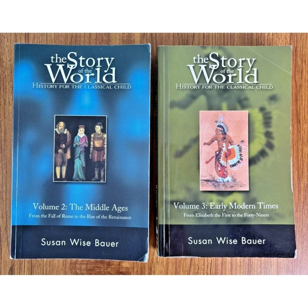 The Story of the World LOT Volumes 2 and 3 by Susan Wise Bauer HOMESCHOOL - Picture 1 of 5